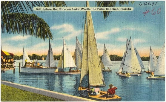 Vintage postcard of Lake Worth, Fla. (Photo by Boston Public Library/flickr)