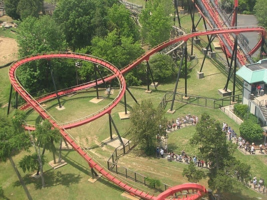 The Vortex roller coaster at Carowinds. (Photo by Jeremy Thompson/flickr)