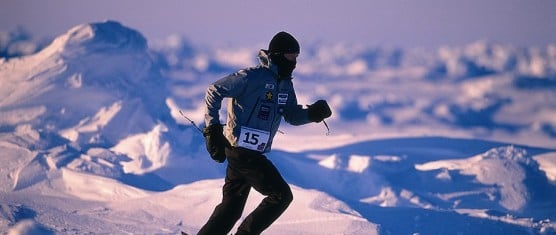 A runner competes in the North Pole Marathon. (Photo courtesy North Pole Marathon)
