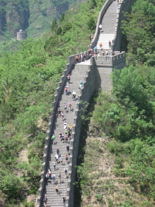 Runners on the Great Wall of China. (Photo by Mark Wegren)