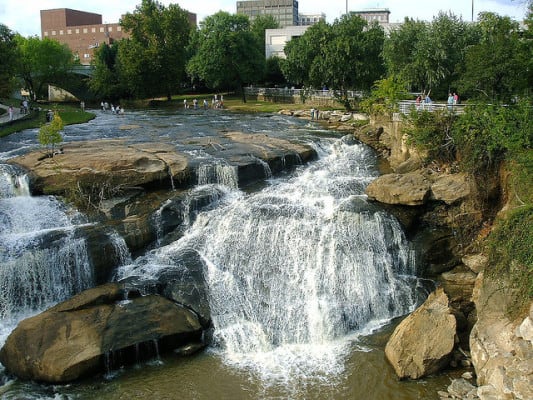 Reedy Falls in downtown Greenville, S.C. (Photo by Jason A G/flickr)