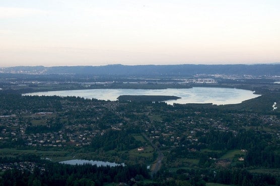 Aerial view of Vancouver Lake, Wash. (Photo by Sam Beebe/flickr)