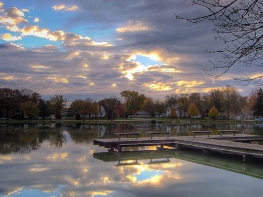 Sunrise on Five Island Lake in Emmetsburg, Iowa. (Photo by David Morris/flickr)