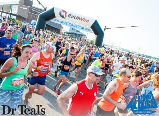 Runners leave the starting line at the Shipyard Old Port Half Marathon. (Photo courtesy Shipyard Old Port Half Marathon)