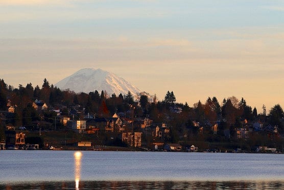 Mount Rainier as seen from Mercer Island, Washington. (Photo by Brad Greenlee/flickr)