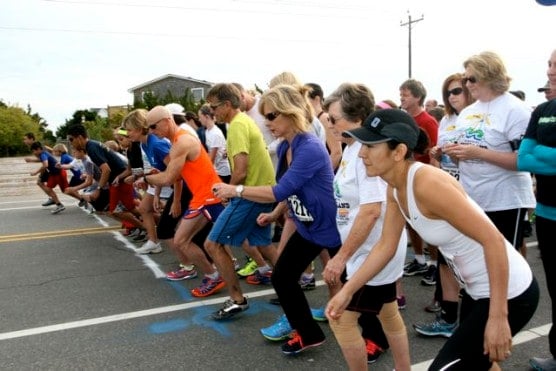 Runners at the start of the 2015 Ocracoke Island 5K & 10K.