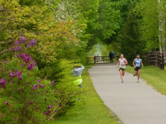 Runners on the Ashuwillticook Rail Trail at the 2015 Steel Rail Half Marathon. (Photo courtesy Berkshire Running Center)