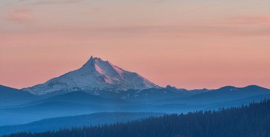 Mount Jefferson, one of the peaks of the Cascade Mountains you'll glimpse off in the distance here along Lake Simtustus. (Photo by Bill Young/flickr)