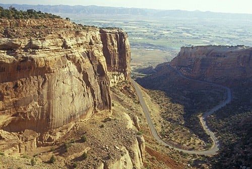 Rim Rock Drive from above, inside Colorado National Monument. (Photo by Mark Goebel/flickr)