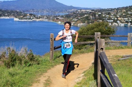 A runner on the trail at the Romancing the Island Half Marathon. (Courtesy Enviro Sports)