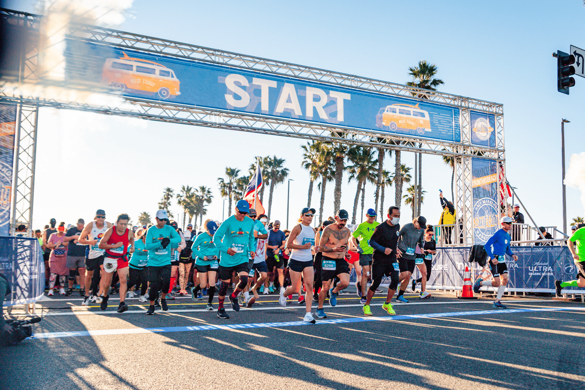 The Surf City Half Marathon is one of the best half marathons for beginners that's along the California coastline.