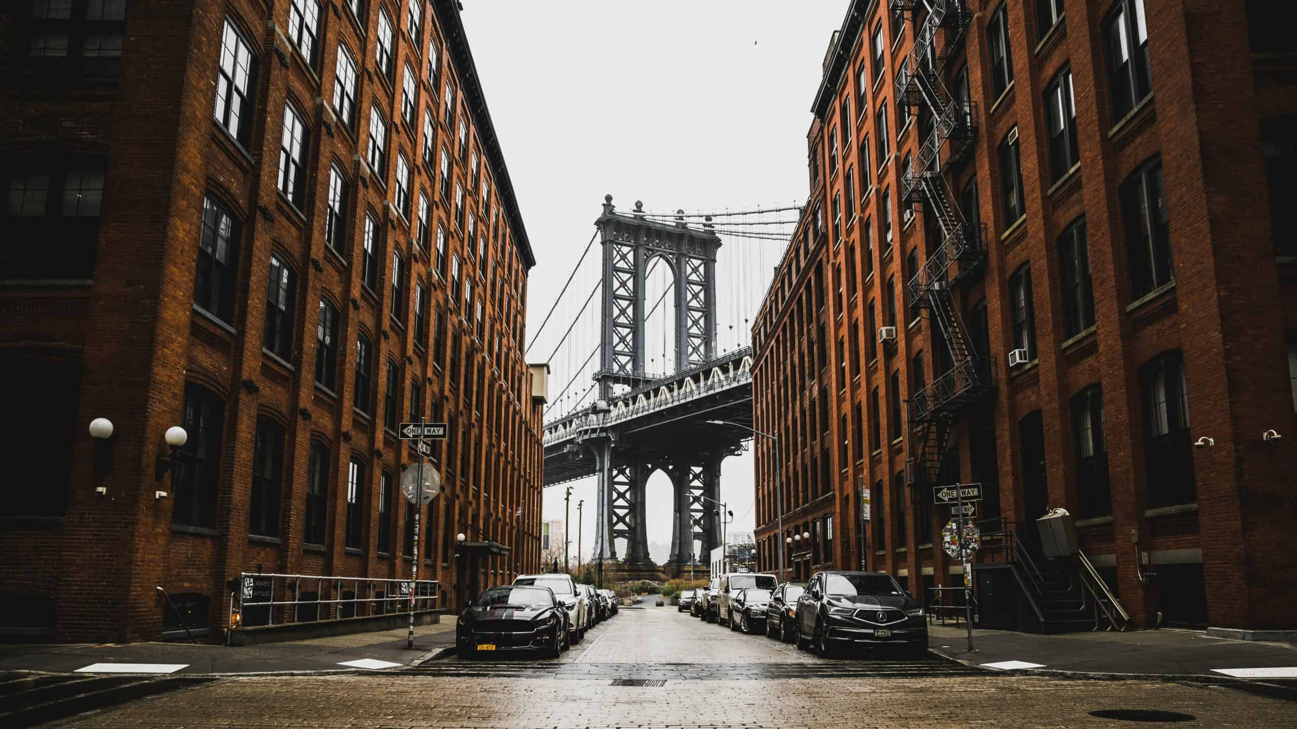 The Manhattan Bridge in New York City.