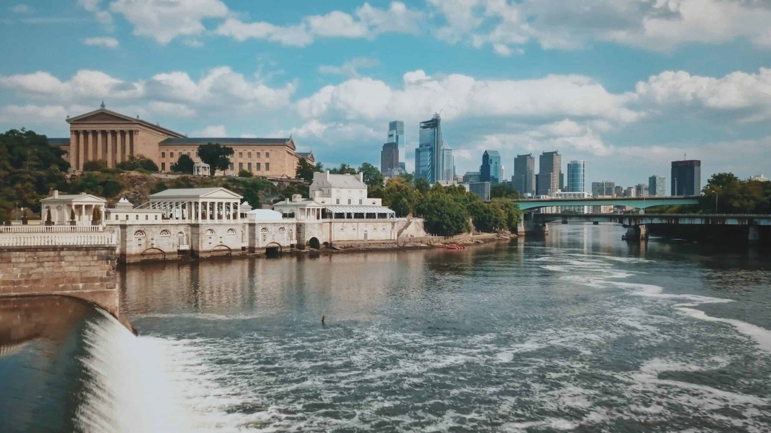 Shot along the Schuylkill River, with the Philadelphia Art Museum and the center city skyline as the backdrop.
