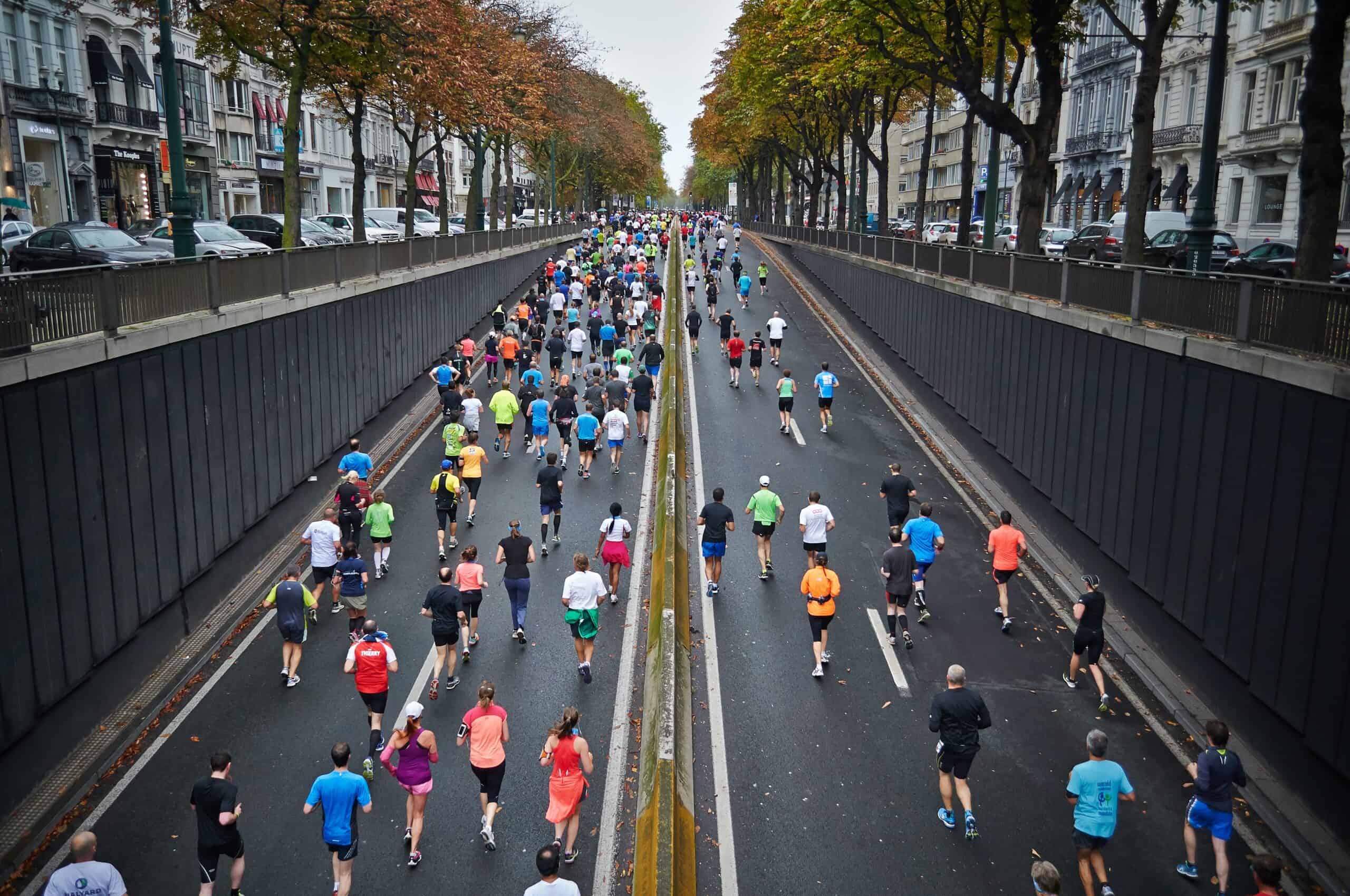 Half marathon runners running on a half marathon course