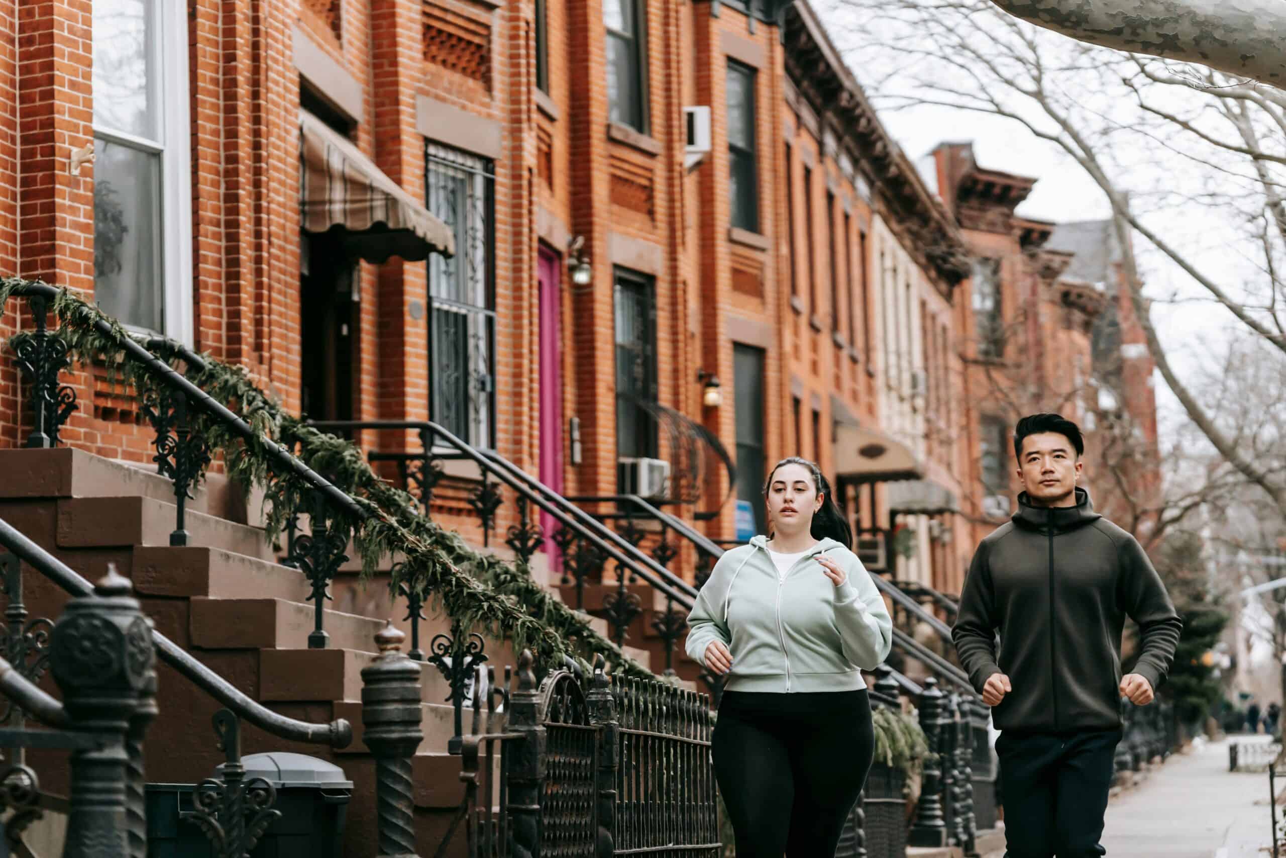 Two runners training for a half marathon or another race