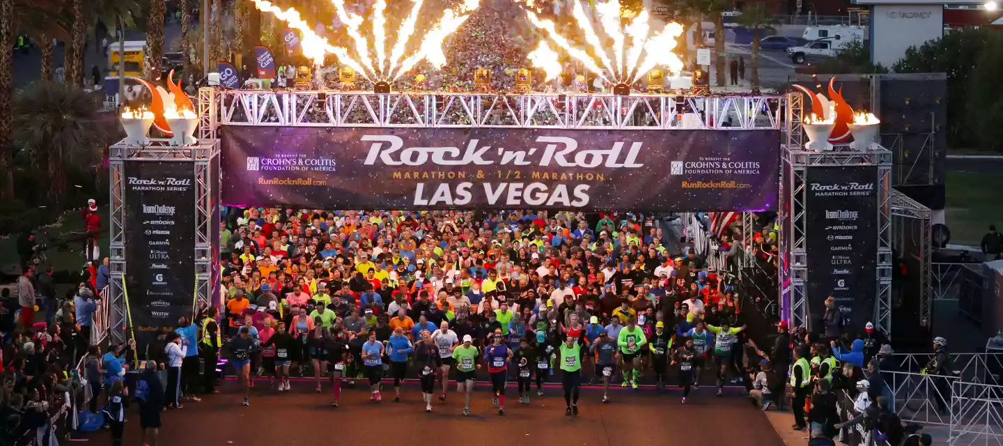 The starting line of the Rock 'n' Roll Las Vegas half marathon