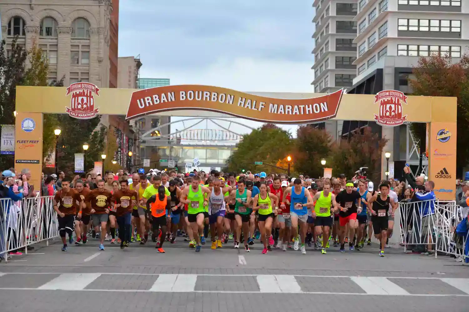 urban bourbon half marathon starting line